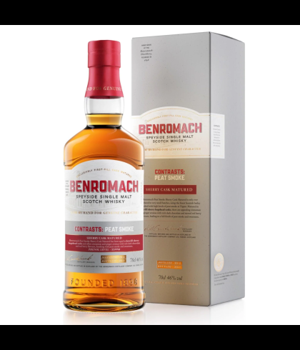 Fles Benromach Contrast Peat Smoke, whisky, op voorraad bij slijterij t Bockje in Bathmen