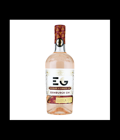Fles Edinburgh Gin Rhubarb & Ginger, gin, op voorraad bij slijterij t Bockje in Bathmen