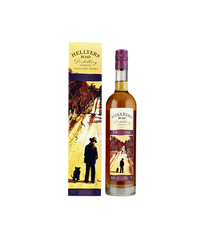 Fles Hellyers Road Single Malt Twin Oak, single malt whisky, op voorraad bij slijterij t Bockje in Bathmen