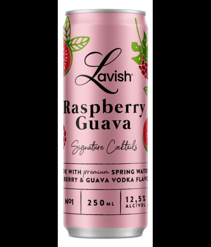 Flesje Lavish Raspberry Guava Signature Cocktail, wodkacocktail, op voorraad bij slijterij t Bockje in Bathmen