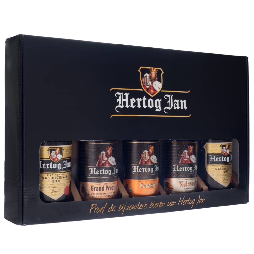 Fles Hertog Jan Assortiment, bier van Hertog Jan, bij slijterij ’t Bockje in Bathmen