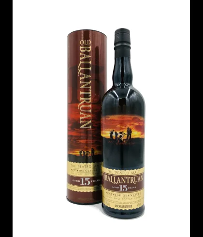 Fles Old Ballantruan 15 Years Old, geturfde Schotse Speyside single malt, op voorraad bij slijterij t Bockje in Bathmen