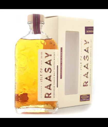 Fles Isle of Raasay Na Sia Bordeaux, Schotse single malt van het eiland Raasay, op voorraad bij slijterij t Bockje in Bathmen