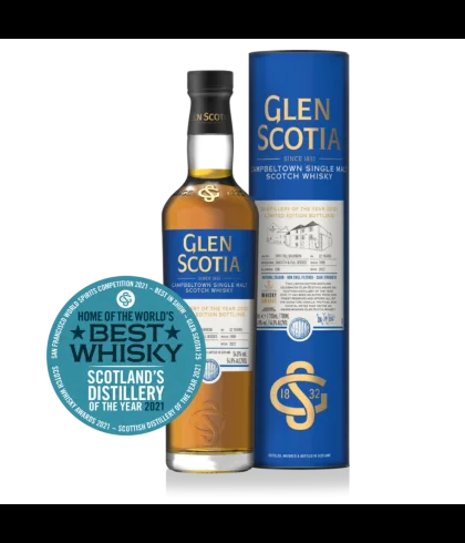Fles Glen Scotia 22 Years Old Distillery Of The Year Botteling 2022, whisky, op voorraad bij slijterij t Bockje in Bathmen