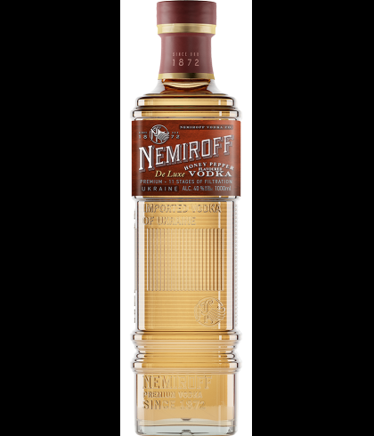 Fles Nemiroff Honey pepper, wodka, op voorraad bij slijterij t Bockje in Bathmen