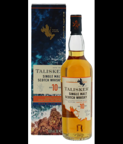 Fles Talisker Whisky 10 yr, whisky, op voorraad bij slijterij t Bockje in Bathmen