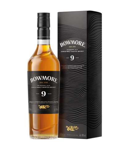 Fles Bowmore Whisky 9 Years Old, whisky, op voorraad bij slijterij t Bockje in Bathmen