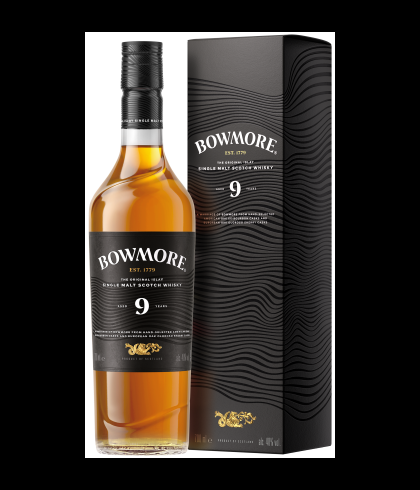 Fles Bowmore Whisky 9 Years Old, whisky, op voorraad bij slijterij t Bockje in Bathmen