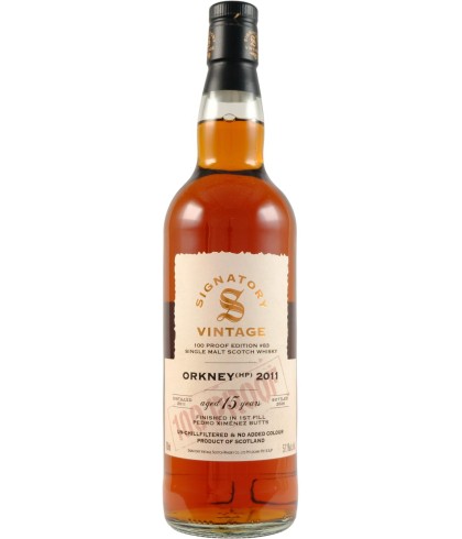 Fles Signatory Vintage Orkney (HP) 2011 100 Proof Edition #83, whisky, bij slijterij t Bockje in Bathmen