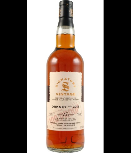 Fles Signatory Vintage Orkney (HP) 2011 100 Proof Edition #83, whisky, bij slijterij t Bockje in Bathmen