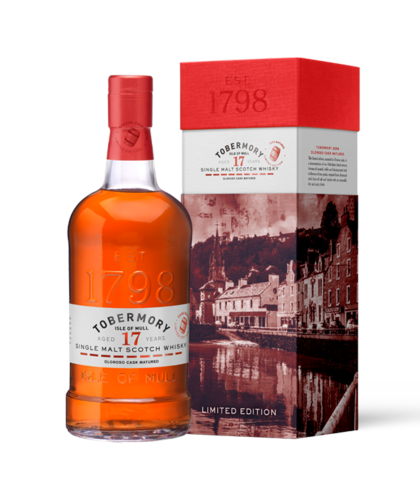 Fles Tobermory 17 Years Old 2004, single malt whisky van het eiland Mull, op voorraad bij slijterij ’t Bockje in Bathmen