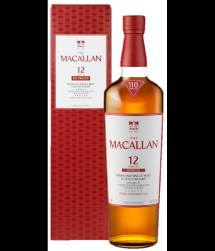Fles Macallan 12Y Sherry Oak Collection 110 proof, whisky, bij slijterij t Bockje in Bathmen