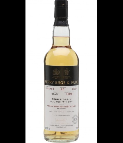 Fles North British Single Grain 1996 20 Years Old, single malt whisky, op voorraad bij slijterij t Bockje in Bathmen