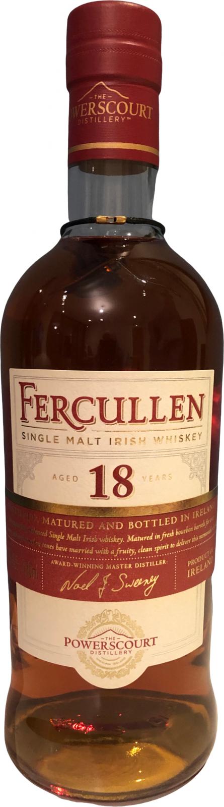 Fles THE POWERSCOURT Fercullen 18 years old, whisky, op voorraad bij slijterij t Bockje in Bathmen