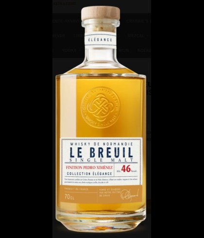 Fles Le Breuil single malt PX finish, whisky, op voorraad bij slijterij t Bockje in Bathmen