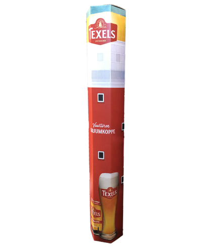 Fles Texels Skuumkoppe Vuurtoren 4 blikjes, bier van Texels, bij slijterij t Bockje in Bathmen