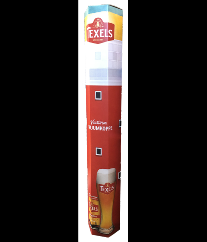 Fles Texels Skuumkoppe Vuurtoren 4 blikjes, bier van Texels, bij slijterij t Bockje in Bathmen
