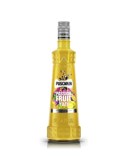 Wodka Puschkin Passion Fruit Yuzu van Puschkin, bij slijterij ’t Bockje in Bathmen
