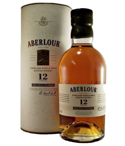 Fles Aberlour 12 Years Old Non Chill-Filtered, Speyside single malt whisky, op voorraad bij slijterij t Bockje in Bathmen