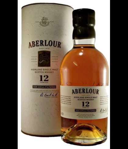 Fles Aberlour 12 Years Old Non Chill-Filtered, Speyside single malt whisky, op voorraad bij slijterij t Bockje in Bathmen