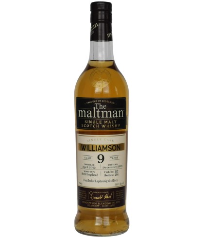 Fles The Maltman Williamson, enkel vat gebotteld door The Maltman uit Glasgow, op voorraad bij slijterij t Bockje in Bathmen