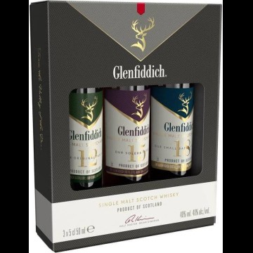 Glenfiddich Whisky Miniatuur Geschenkverpakking 3x5cl