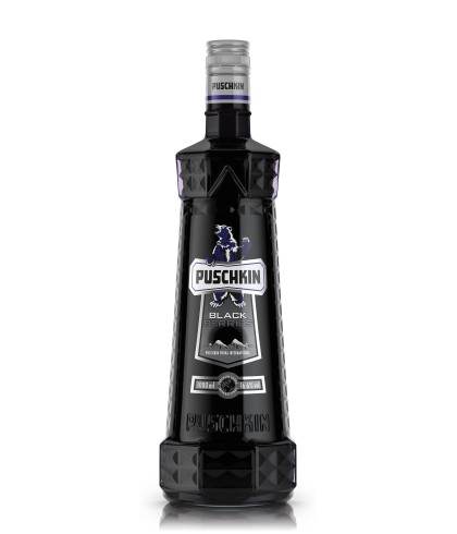 Wodka Puschkin Blackberries van Puschkin, bij slijterij ’t Bockje in Bathmen