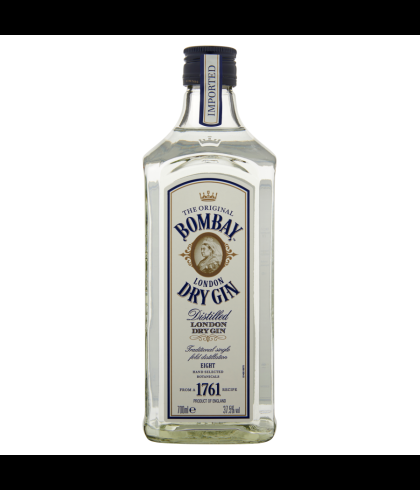 Fles Bombay Dry Gin, gin, op voorraad bij slijterij t Bockje in Bathmen