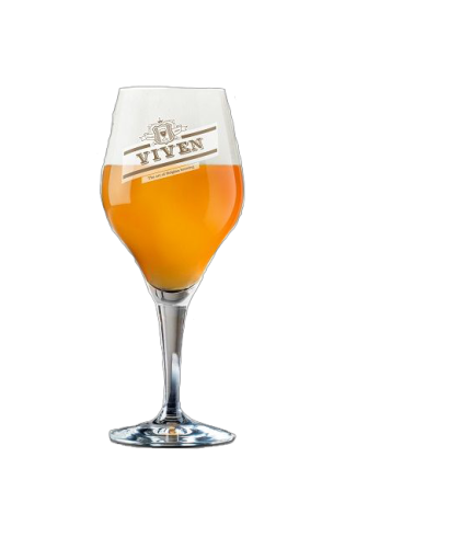 Glas VIVEN voetglas 33cl., bij slijterij ’t Bockje in Bathmen