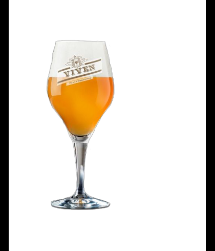Glas VIVEN voetglas 33cl., bij slijterij ’t Bockje in Bathmen