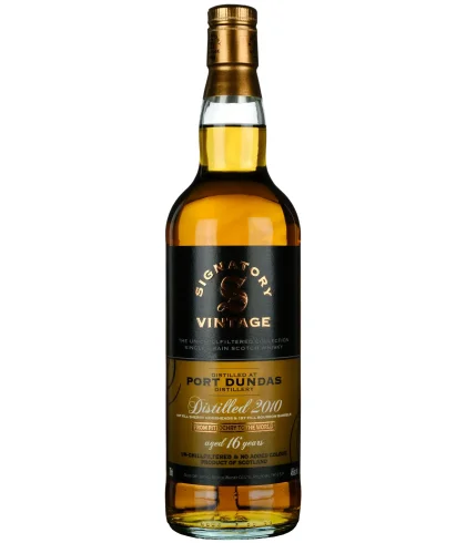 Fles Signatory Port Dundas 16YO 2010 THE UNCHILLFILTERD COLLECTION, whisky, bij slijterij t Bockje in Bathmen