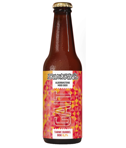 Fles Brouwersnös Gait Tarwe Dubbel Bok, bier van Brouwersnos, bij slijterij t Bockje in Bathmen