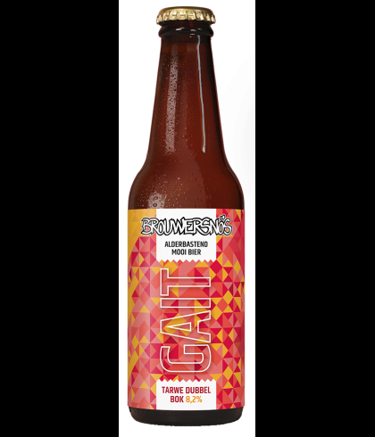 Fles Brouwersnös Gait Tarwe Dubbel Bok, bier van Brouwersnos, bij slijterij t Bockje in Bathmen